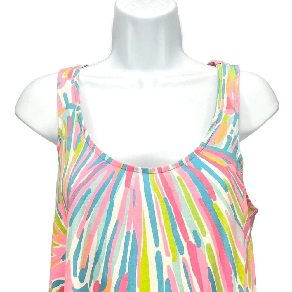 Lilly Pulitzer Women XS Multicolor Racer Back Pima‎ Cotton Casual Comfort Dress